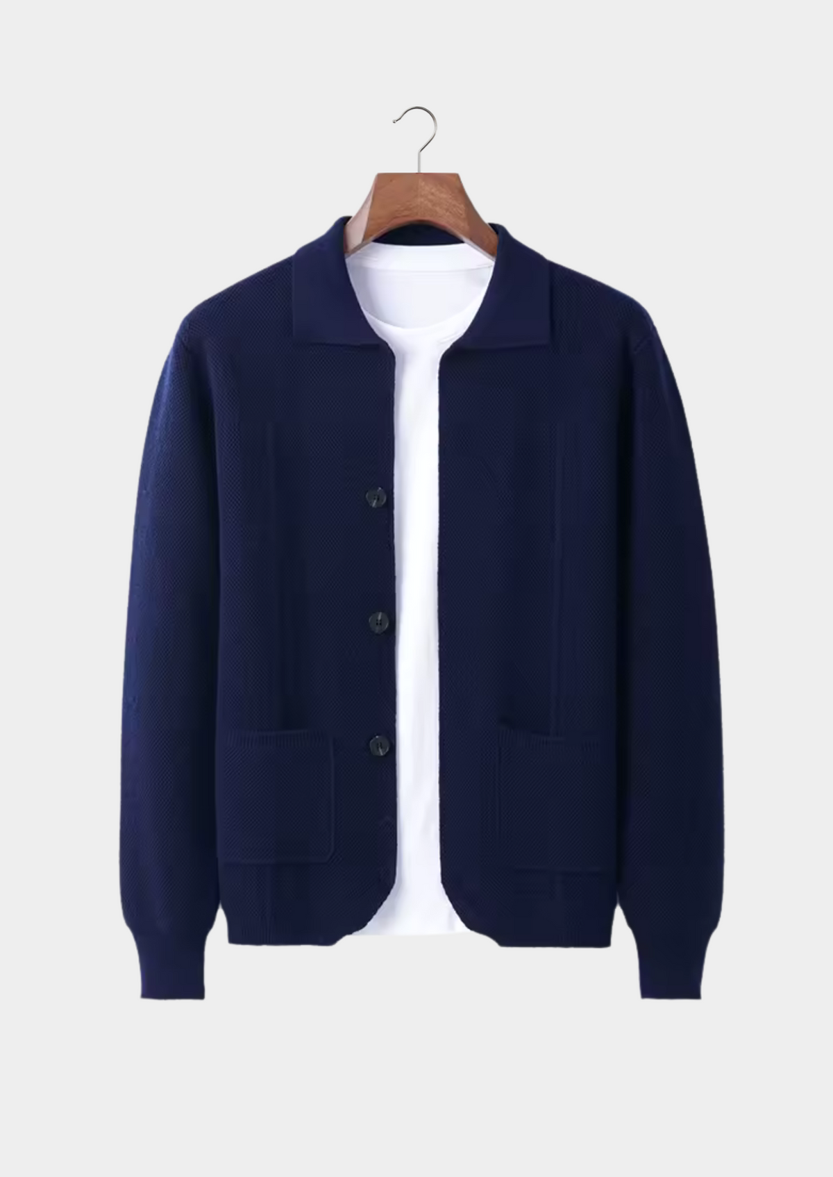 PURE EXTRA-FINE MERINO WOOL BUTTON OVERSHIRT
