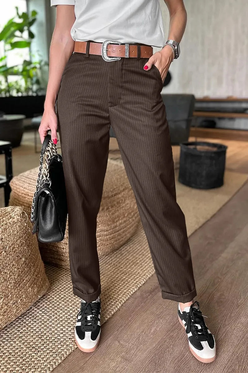 MATHILDA | ELEGANTE, FIGURSCHMEICHELNDE HOSE MIT STREIFEN