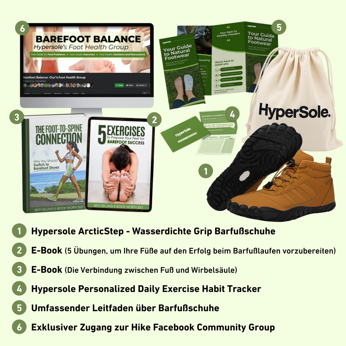 Hypersole ArcticStep - Wasserdichte Grip Barfußschuhe für den Winter